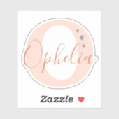Monogrammed Custom Name Elegant Faux Diamonds Sticker (Vel)