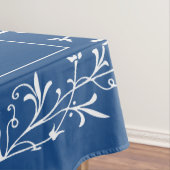 Monogrammed Custom Text Blue  Lace Tafelkleed (Voorbeeld)