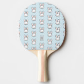 Monogrammed Cute Bunny Face Rabbit Pattern Tafeltennisbatje (Voorkant)