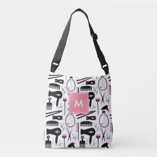 Monogrammed Cute Hair Stylist Patroon Crossbody Tas