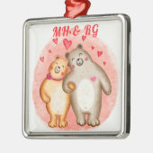 Monogrammed Cute Love Beren Metalen Ornament (Links)