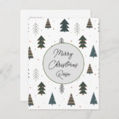 Monogrammed Cute Patroon des Pijn Tree stippen gre Notitiekaartje (Voorkant / Achterkant)