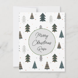 Monogrammed Cute Patroon des Pijn Tree stippen gre Notitiekaartje