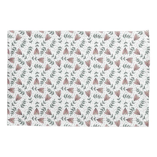 Monogrammed Cute Pink Floral Flowers Pattern Kussensloop (Achterkant)