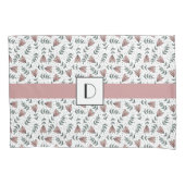 Monogrammed Cute Pink Floral Flowers Pattern Kussensloop (Voorkant)