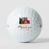 Monogrammed Czec Flag, Emblem & Czechia Golf Balls Golfballen (Voorkant)