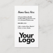 Monogrammed D Floral Zwart-wit Company Logo Visitekaartje (Achterkant)