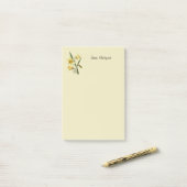 Monogrammed daffodil Post-it Notes (Op bureau)