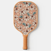 Monogrammed Daisies en Ladybugs-perzik en blauwgro Pickleball Paddle (Achterkant)