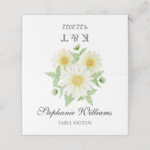 Monogrammed Daisy Flowers Place Card Plaatskaartje (Buitenkant ongevouwen)