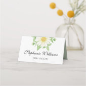 Monogrammed Daisy Flowers Place Card Plaatskaartje (Voorkant)