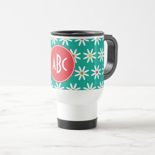 Monogrammed Daisy Stippen Reisbeker (Voorkant rechts)