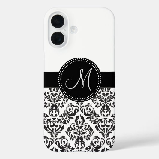 Monogrammed Damask Case-Mate iPhone Case (Achterkant)