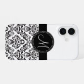Monogrammed Damask iPhone 16 Hoesje (Achterkant horizontaal)