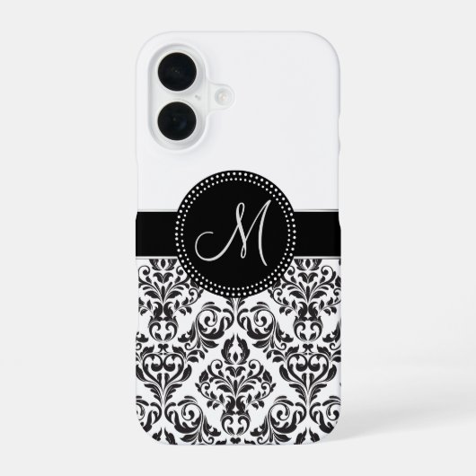 Monogrammed Damask iPhone 16 Hoesje (Achterkant)