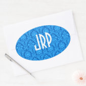 Monogrammed Damask Ovale Sticker (Envelop)