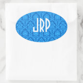 Monogrammed Damask Ovale Sticker (Tas)