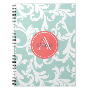 Monogrammed Damask Print Notitieboek