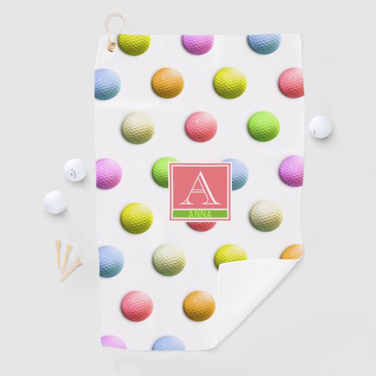 Monogrammed Dames Golf Gifts Golf Towel Golfhanddoek (Insitu)