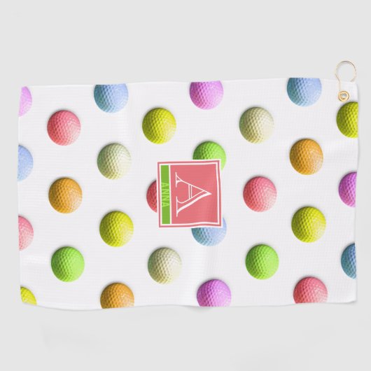 Monogrammed Dames Golf Gifts Golf Towel Golfhanddoek (Horizontaal)