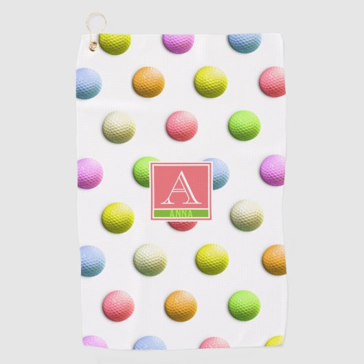 Monogrammed Dames Golf Gifts Golf Towel Golfhanddoek (Voorkant)