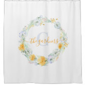 Monogrammed Dandelion Shower Curtain Douchegordijn (Voorkant)