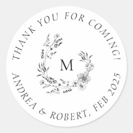 Monogrammed Dank u voor het Komende Ronde Stickers