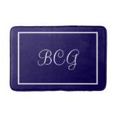 Monogrammed dark blue Bath mat (Voorkant)