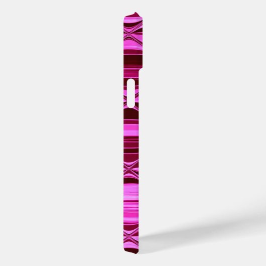 Monogrammed Dark Pink Shiny Satin Waves Case-Mate iPhone Case (Achterkant / Rechts)