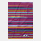Monogrammed Dark Stripes Hippie Boho Multicolor Theedoek (Verticaal)