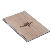 Monogrammed de raad van het Hout ziet Oude Sjabloo Notitieboek (Rechterzijde)