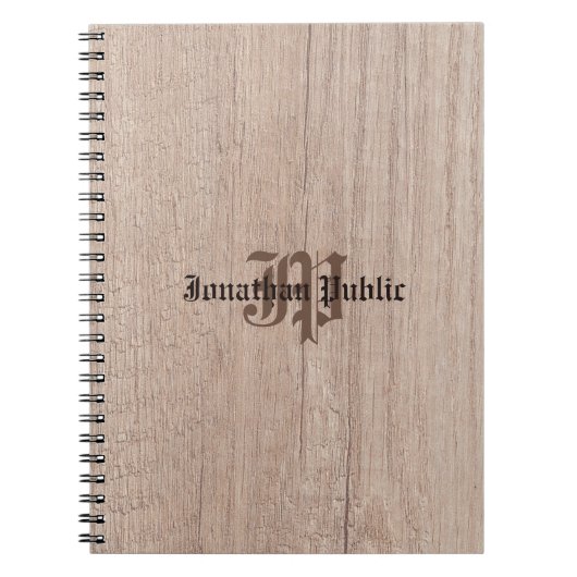 Monogrammed de raad van het Hout ziet Oude Sjabloo Notitieboek (Voorkant)