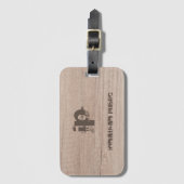 Monogrammed de Sjabloon van de Kijker van het Hout Bagagelabel (Voorkant (verticaal))
