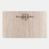 Monogrammed de Sjabloon van het Hout ziet Oude Man Post-it® Notes (Voorkant)