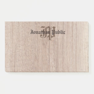 Monogrammed de Sjabloon van het Hout ziet Oude Man Post-it® Notes