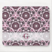 Monogrammed Deco Dusky Roos Cherry Blossom Mandala Muismat (Voorkant)