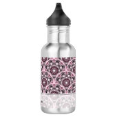 Monogrammed Deco Dusky Roos Cherry Blossom Mandala Waterfles (Rechts)