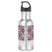 Monogrammed Deco Dusky Roos Cherry Blossom Mandala Waterfles (Achterkant)