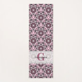 Monogrammed Deco Dusky Roos Cherry Blossom Mandala Yogamat (Voorkant)