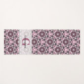 Monogrammed Deco Dusky Roos Cherry Blossom Mandala Yogamat (Voorkant (horizontaal))