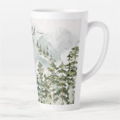 Monogrammed dennenbos en bergen latte mok (Rechts)