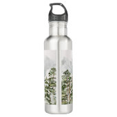 Monogrammed dennenbos en bergen waterfles (Achterkant)