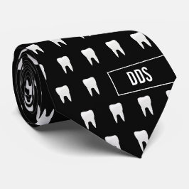 Monogrammed Dental Black White Tooth Stropdas