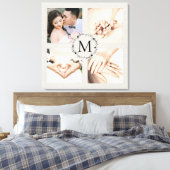 Monogrammed diale collage met 4 foto's canvas afdruk (Insitu (Slaapkamer))