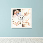 Monogrammed diale collage met 4 foto's canvas afdruk (Insitu (Houten vloer))