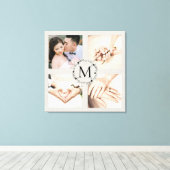 Monogrammed diale collage met 4 foto's canvas afdruk (Insitu (Houten vloer))