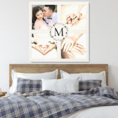 Monogrammed diale collage met 4 foto's canvas afdruk (Insitu (Slaapkamer))