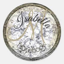 Monogrammed diamant en zwart kristal