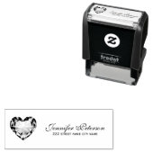 Monogrammed Diamonds Hart Zelfinktende Stempel (In situ)