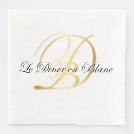 Monogrammed diner servet voor Diner en Blanc (Voorkant)